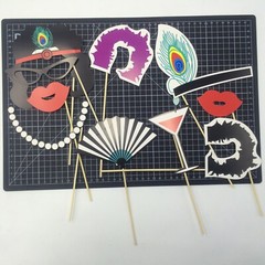 Birthday Party Photo Booth Props Roaring 20s Gatsby Flapper Girl and Gangster