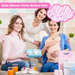 Coume 36 Pcs Shower Party Pacifiers Necklace Acrylic Charm Pink