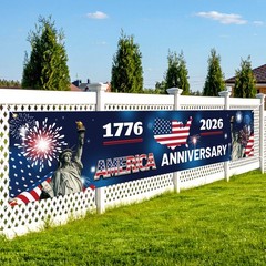 American 250th Anniversary Banner 300x60cm/10x2ft American Patriotic Flag USA 1