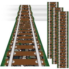 3 Pack 24 Inch x 10 ft Western Plastic Railroad Track Aisle Runner Party Deco…