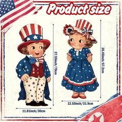Patriotic 2-Piece Hanging Signs for Independence Day & Memorial Day Decor