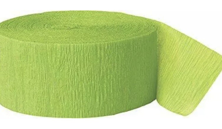 81ft Lime Green Crepe Paper Streamers