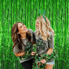 3.2 Ft X 9.8 Ft Metallic Tinsel Foil Fringe Curtains Party Photo Backdrop Party