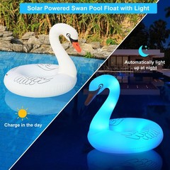 Inflatable Pool Floats, Solar Powered Large Swan Pool Float for Adult, LED Co…