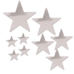 Beistle Pkgd Foil Star Cutouts – Silver – General Occasion | Party Supply
