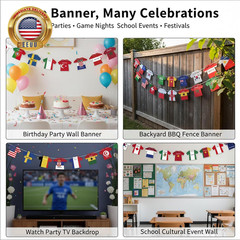 2026 World Cup Soccer Jersey Flag Bunting Banner 50 Pcs International Country St