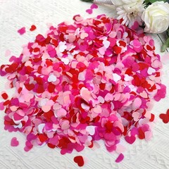 100 Grams 1 Inch White Pinks Red Tissue Paper Heart Confetti Wedding Table