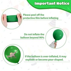 Dinosaur Balloons, 12 Inch Fruit Lime Dark Green White Confetti Balloons with…
