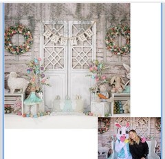 Kate 10×10 Easter Rabbit Backdrops for Photoshoot Cute Bunny Sheep Backgr Party