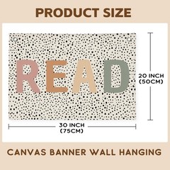 Boho Classroom Decor, Neutral Classroom Read Sign Banner, Trendy Black Dots C…