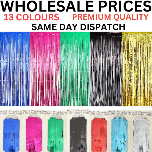 2M-3M FOIL FRINGE TINSEL BACKDROP CURTAIN DOOR WEDDING BIRTHDAY PARTY FOIL DECOR