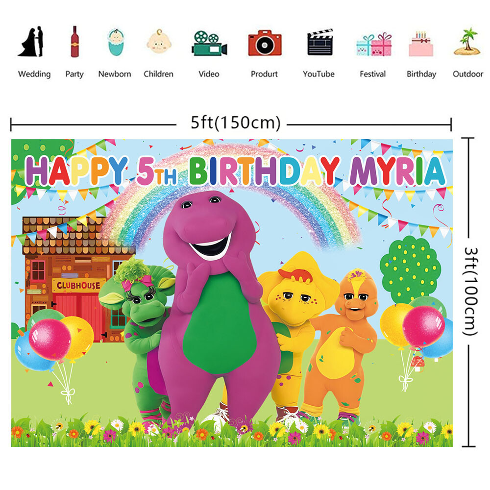 Barney and Friends Personalised Custom Banner Backdrop Party Supplies