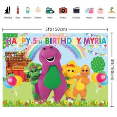 Barney and Friends Personalised Custom Banner Backdrop Party Supplies