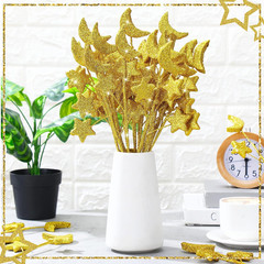 24 Pcs Moon Star Floral Picks Gold Moon Star Stem Vase Filler Baby