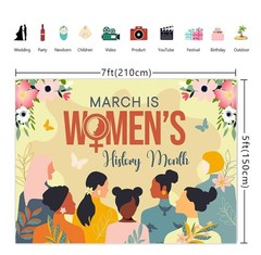 Wollmix – Womens History Month Decorations Banner Backdrop 7x5ft