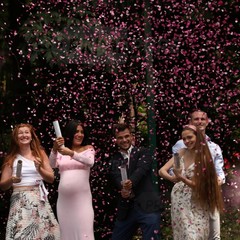 PrimePure Gender Reveal Confetti Cannon – Biodegradable Heart Shaped Confetti