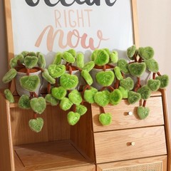 Plush Pothos Plant Decor, 2 Color Options Faux Trailing Greenery Stuffed Home