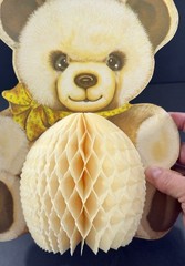 VTG 1986 Beistle Teddy Bear Die Cut Party Decor Honeycomb Baby Shower USA Made