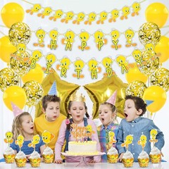 Twety Theme Party Supplies – Complete Cartoon-Inspired Decoration Set with Ga…