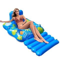 Inflatable Pool Lounger Float, Heavy Duty Pool Floats for Adults with Innovat…