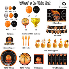 Basketball Birthday Party Decorations, Basketball Party Supplies with Balloon Ar