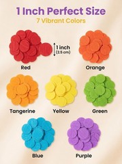 1000 PCS 1 Inch Rainbow Circle Crepe Paper Confetti Table Dots Party Decor