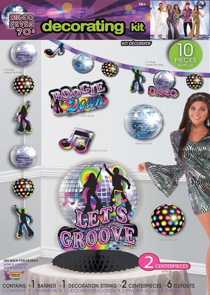 Disco Party Decoration Kit party props photo booth backdrop dance 10pc skate