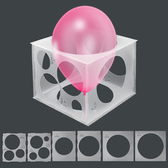 11 Holes Balloon Sizer Collapsible Cube Box Measurement Tool for Balloon Decor