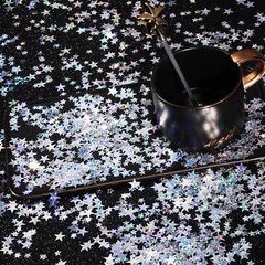 60g Silver Glitter Star Confetti 10mm 6mm Metallic Foil Table Wedding Decor