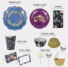 Bridgerton Party Pack Disposable Tableware For 8 Guests.Elegant Beautiful.NIP