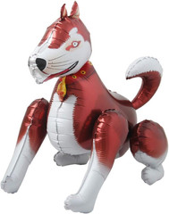 Self Stand Cartoon Giant Husky Dog Animal Foil Balloon Happy Birthday Decoration