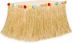 Luau Party Decorations, Natural Hawaiian Grass Table Skirt, Flower 108 X 29.5″ G