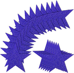 100 PCS Glitter Blue Five Star Cutouts Paper Stars Confetti Cutout Blue Star Cut