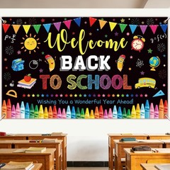 Back to School Decorations Banner, Large 71″ x 43″ Welcome Back to School Backdr