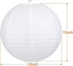 12 Inch White round Paper Lanterns (10 Pack)