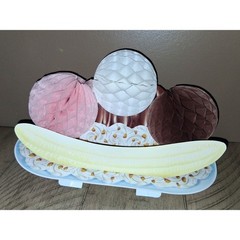 Vintage Beistle Honeycomb Banana Split Centerpiece Ice Cream Soda Shop Party
