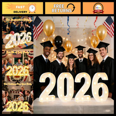 Light Up Marquee Numbers 2026 – Graduation Decorations, Party Decor, Birthday Si