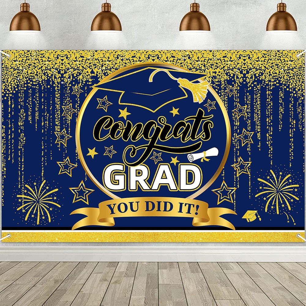 63×40″ Class of 2026 Graduation Backdrop Banner Congrats Grad Party Decor
