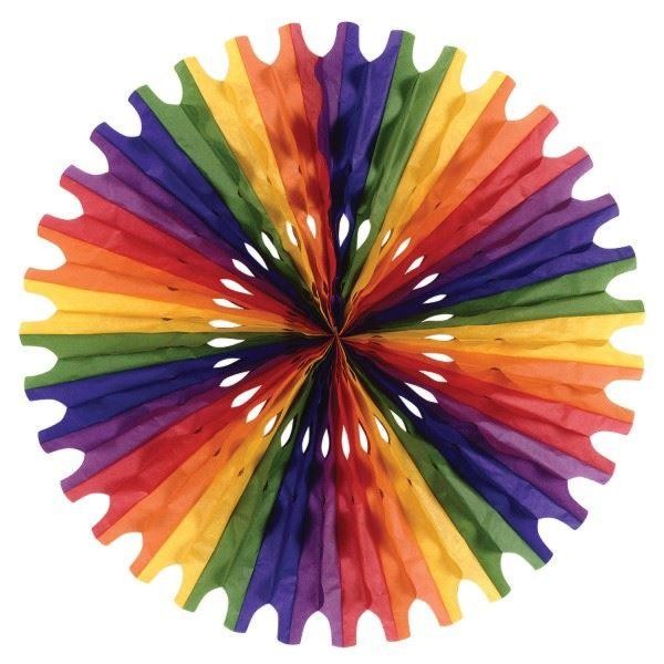 Beistle Rainbow Art-Tissue Fan – General Occasion | Party Supply | Decoration