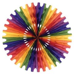 Beistle Rainbow Art-Tissue Fan – General Occasion | Party Supply | Decoration