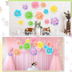 12 Pack Large Colorful Tissue Paper Flowers 20 Inch 10 Inch Giant Fiesta