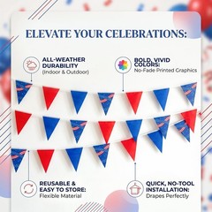 American Flag Banner, Patriotic Themed Party Decorations Banner for Boys Girl…