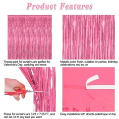2 Pack Pink Party Decorations, 3.28 FT x 7.05 Backdrop, 2 PCS,