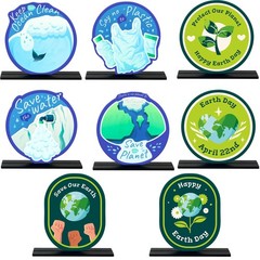 8Pcs Earth Day Cute Tiered Tray Decoration Centerpieces Environmental Protect…