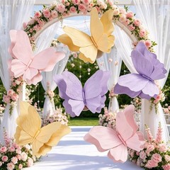 Butterfly Party Decorations Hanging Butterfly Decorations 6Pcs Crepe Paper Ga…