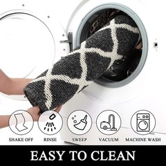 SHACOS Washable Runner Rug 2×6 ft Non Slip Entryway Kitchen 2′ x 6′, Black