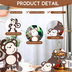 Monkey Cutouts Jungle Party Decorations Monkeys Birthday Party Supplies Paper Sa