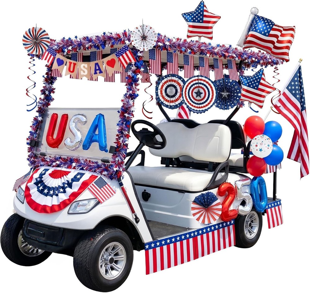 4th of July Golf Cart Decorations Kit, 250th Anniversary USA Patriotic Parade