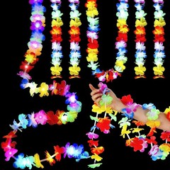35.43ft Light up Hawaiian Flower Lei Garland Tropical Hawaiian Garland LED Light