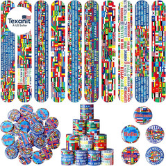 60 Pcs International Flags of the World Party Favors: 30 around the World Slap B